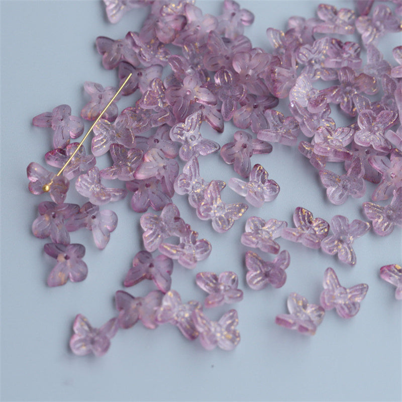 Arts And More purple butterfly shaped craft beads used as Hairpin Materials for DIY accessories